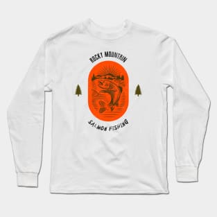 Rocky Mountain Salmon Fishing - Red Long Sleeve T-Shirt